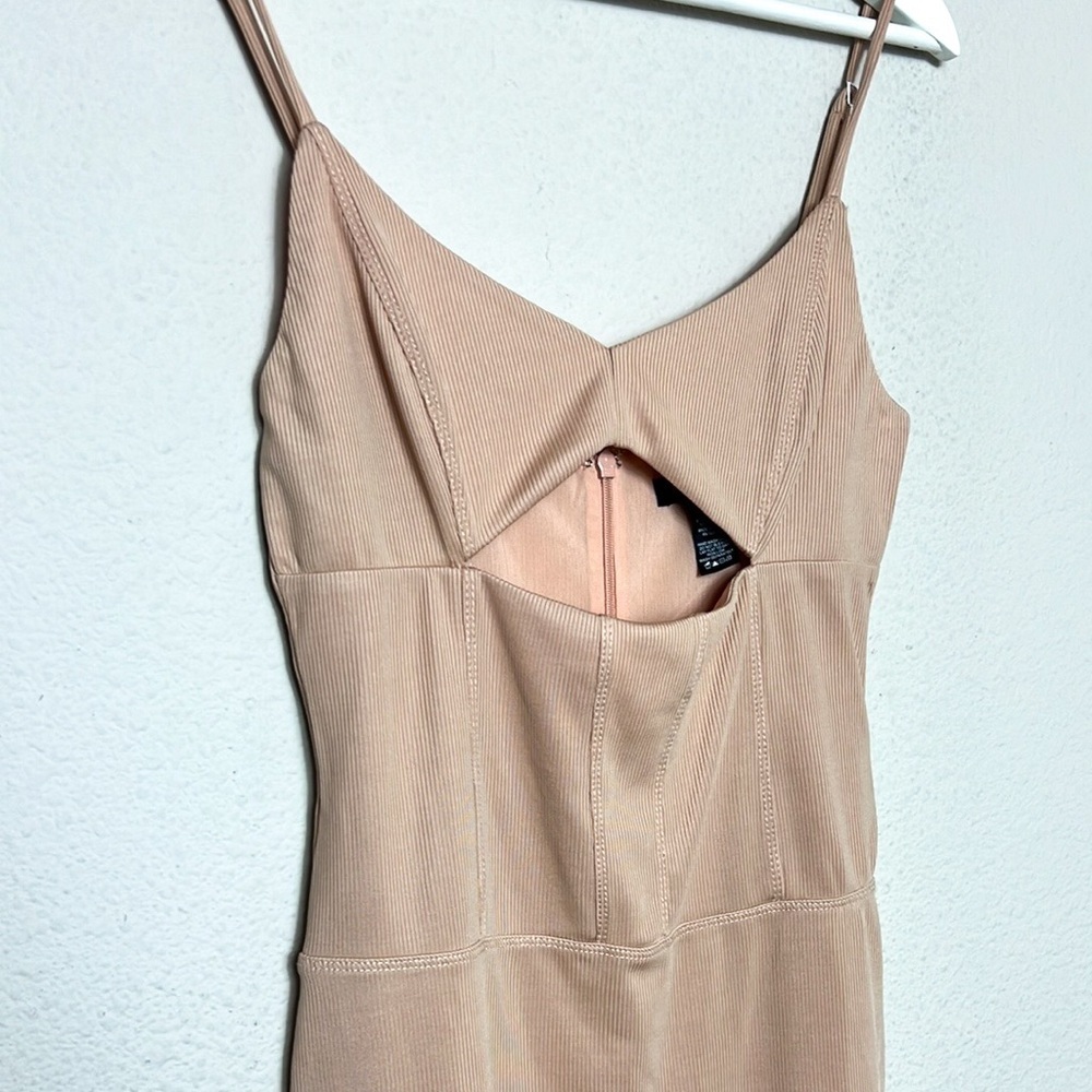 H:OURS Modi Mini Tan Ribbed Dress - Picture 3 of 7